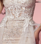 Off Shoulder Side Slit Boho Inspired Tulle A-Line Long Wedding Dress NXE441-Wedding Dress-smcfashion.com