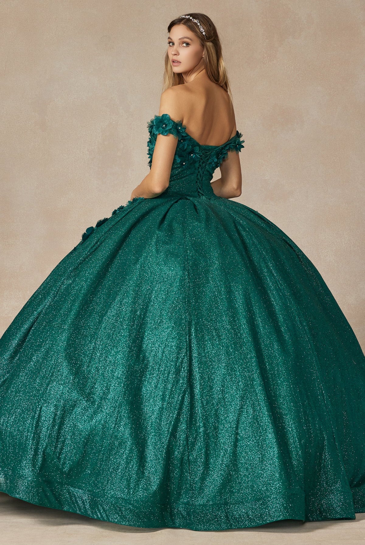 Floral Embroidered Tulle Sweetheart Long Quinceanera Dress JT1433-Quinceanera Dress-smcfashion.com