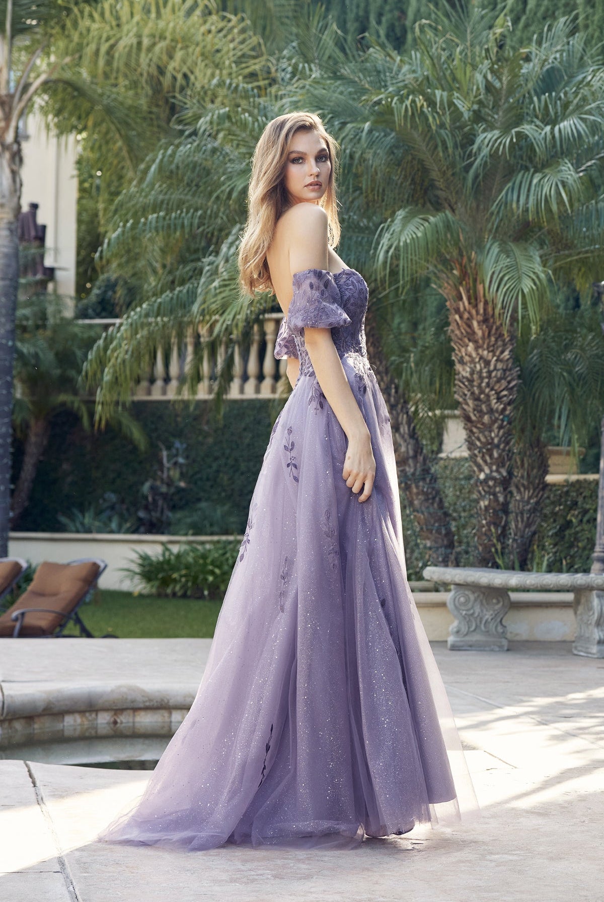 Leaf Embroidered Detachable Sleeves Long Prom Dress JT2409-Prom Dress-smcfashion.com
