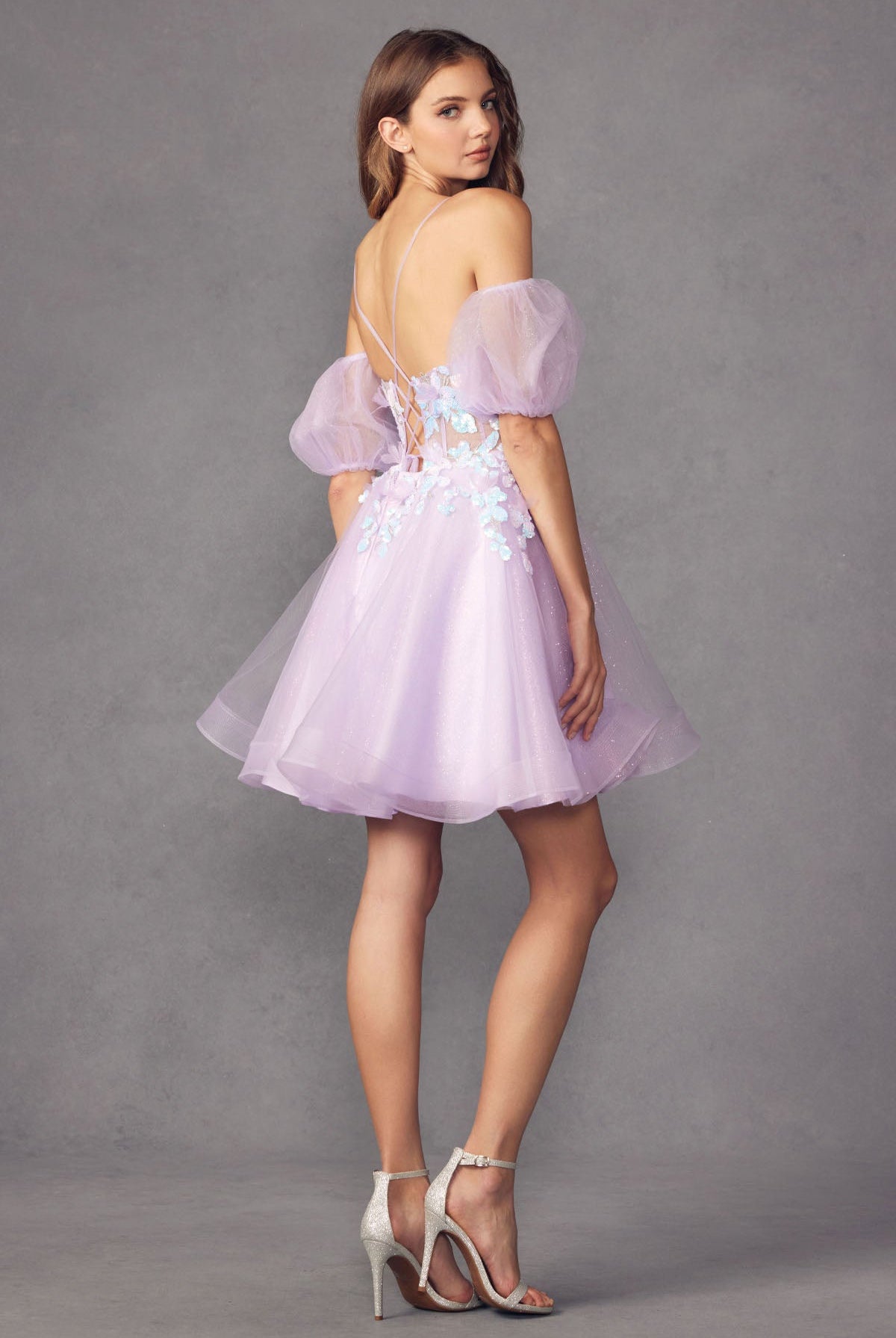 Sequin Butterfly Embroidered Corset Bodice Detachable Sleeves Short Cocktail Dress JT901-Cocktail Dress-smcfashion.com