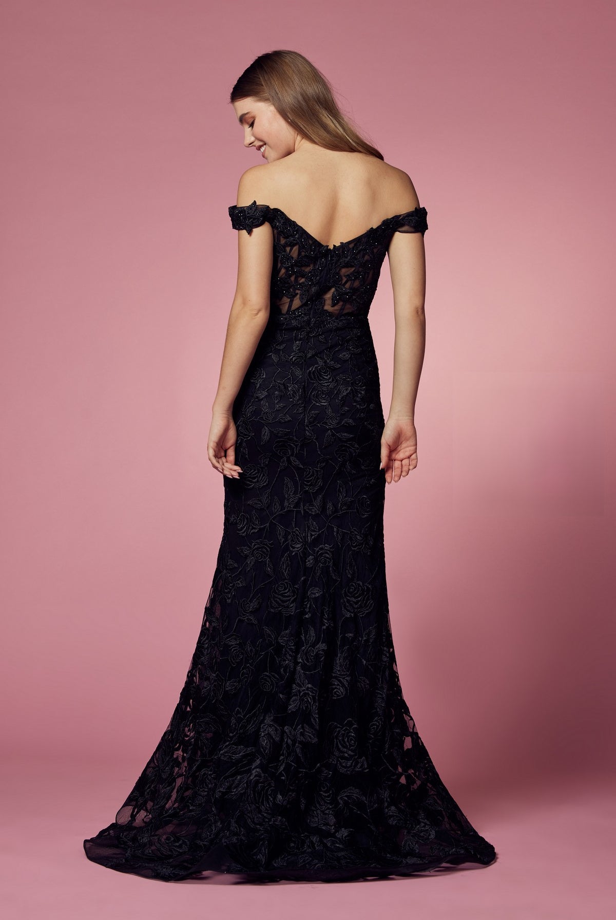 Off Shoulder Boho Inspired Mermaid Long Evening Dress NXC439-Evening Dress-smcfashion.com