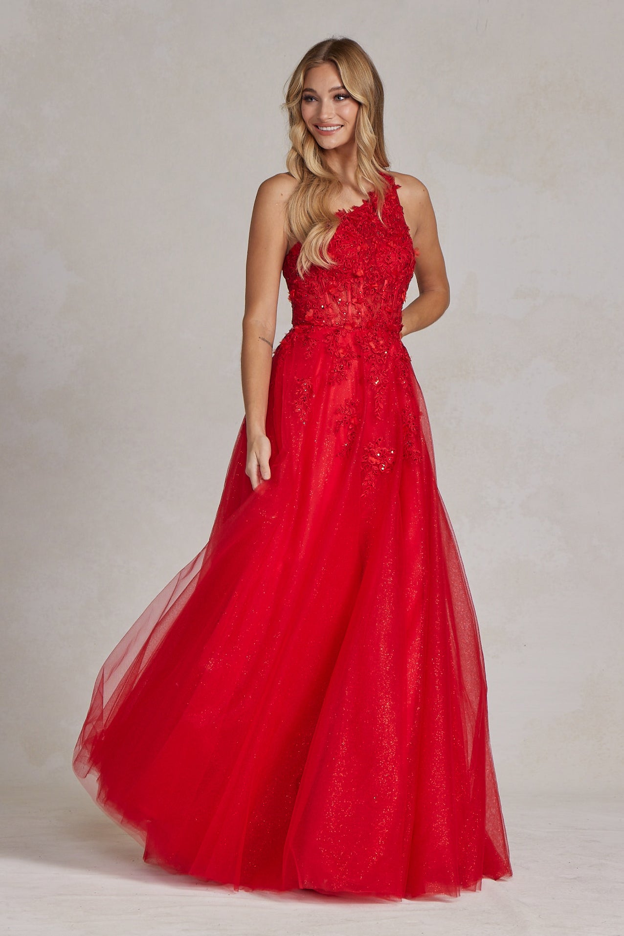 A-Line Embroidered Bodice Halter Open Back Long Prom Dress NXT1143-Prom Dress-smcfashion.com
