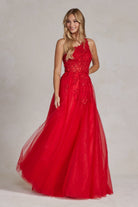A-Line Embroidered Bodice Halter Open Back Long Prom Dress NXT1143-Prom Dress-smcfashion.com
