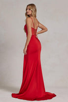 Side Slit Satin Sheer Back Sleeveless Spaghetti Straps Long Evening Dress NXP1168-Evening Dress-smcfashion.com
