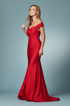 Off Shoulder Mermaid Long Evening & Mother Of The Bride Dress NXE497-Evening Dress-smcfashion.com