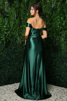 Off Shoulder Satin Open Back Long Evening Dress NXE1043-Evening Dress-smcfashion.com