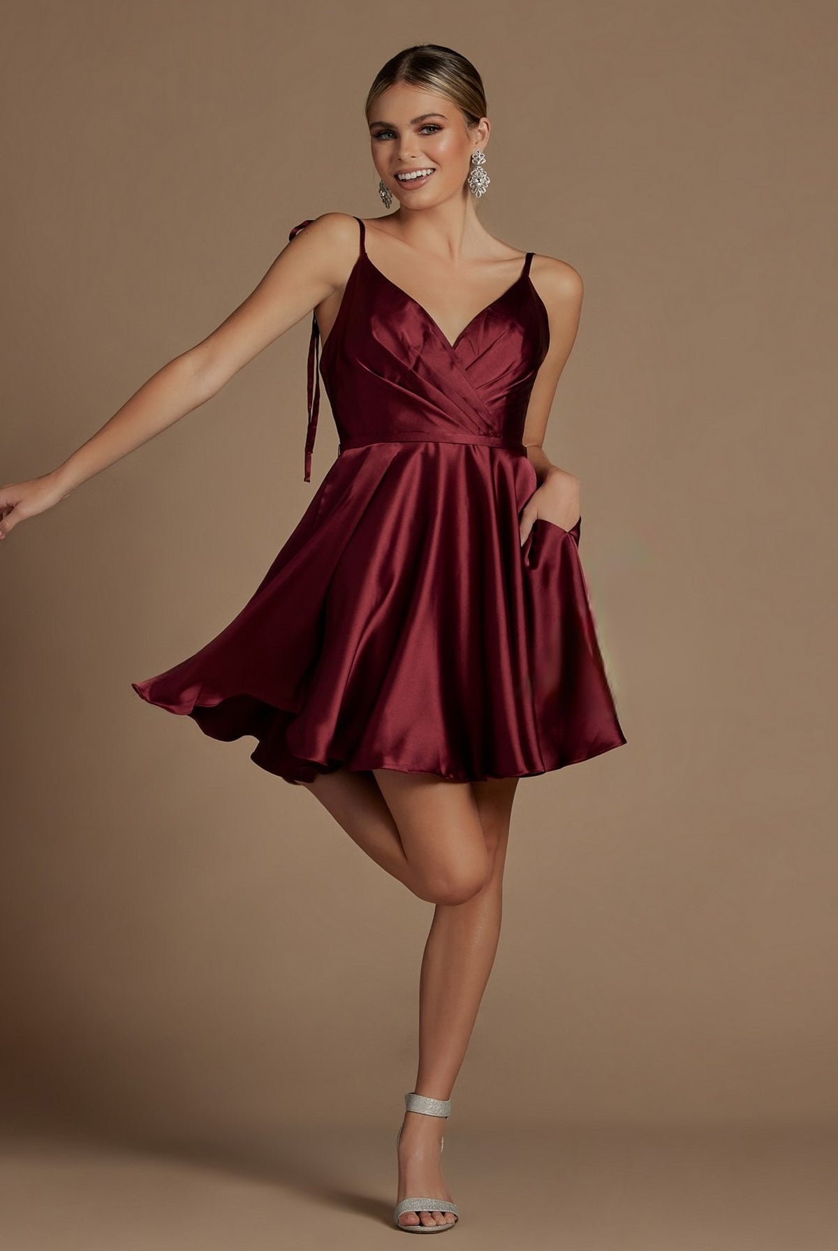Open Back Satin Fit Short Homecoming & Cocktail Dress NXR701-Cocktail Dress-smcfashion.com