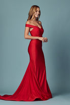 Off Shoulder Mermaid Long Evening & Mother Of The Bride Dress NXE497-Evening Dress-smcfashion.com