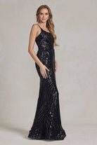 Mermaid Embroidered Sequins One Shoulder Long Evening Dress NXR1204-Evening Dress-smcfashion.com