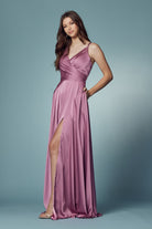 Double Breasted High Slit Long Bridesmaid & Prom Dress NXE1020-Prom Dress-smcfashion.com