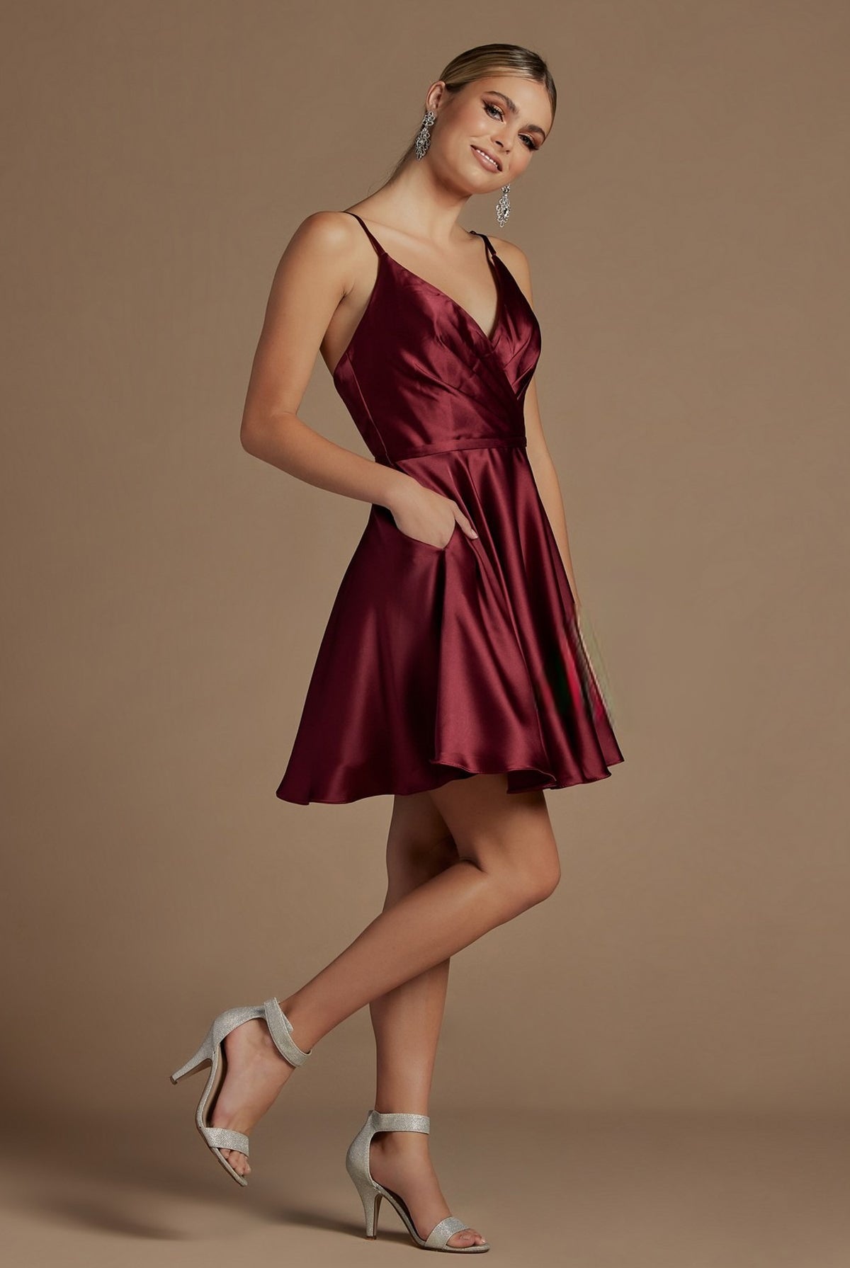 Open Back Satin Fit Short Homecoming & Cocktail Dress NXR701-Cocktail Dress-smcfashion.com