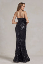 Mermaid Embroidered Sequins One Shoulder Long Evening Dress NXR1204-Evening Dress-smcfashion.com