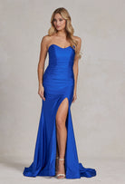 Side Slit Strapless Memraid Sweetheart Long Evening Dress NXT1139-Evening Dress-smcfashion.com
