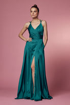 Double Breasted High Slit Long Bridesmaid & Prom Dress NXE1020-Prom Dress-smcfashion.com