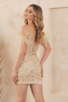 Featuring Sleeveless Sheer Bodice Sweetheart Off Shoulder Short Cocktail Dress NXL789-Cocktail Dress-smcfashion.com