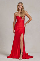 Side Slit Strapless Memraid Sweetheart Long Evening Dress NXT1139-Evening Dress-smcfashion.com