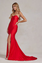 Side Slit Strapless Memraid Sweetheart Long Evening Dress NXT1139-Evening Dress-smcfashion.com
