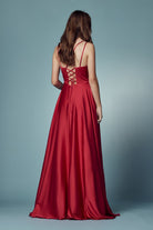 Double Breasted High Slit Long Bridesmaid & Prom Dress NXE1020-Prom Dress-smcfashion.com