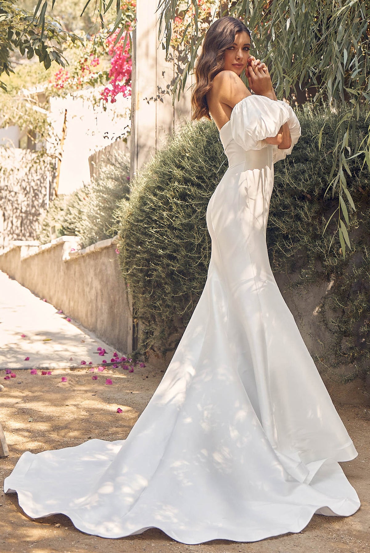 Off Shoulder Mermaid Open Back Long Wedding Dress NXJE966-Wedding Dress-smcfashion.com