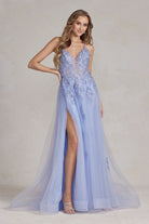 A-Line Tulle Skirt Embroidered Lace Long Prom Dress NXG1149-Prom Dress-smcfashion.com