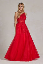 A-Line Embroidered Bodice Halter Open Back Long Prom Dress NXT1143-Prom Dress-smcfashion.com
