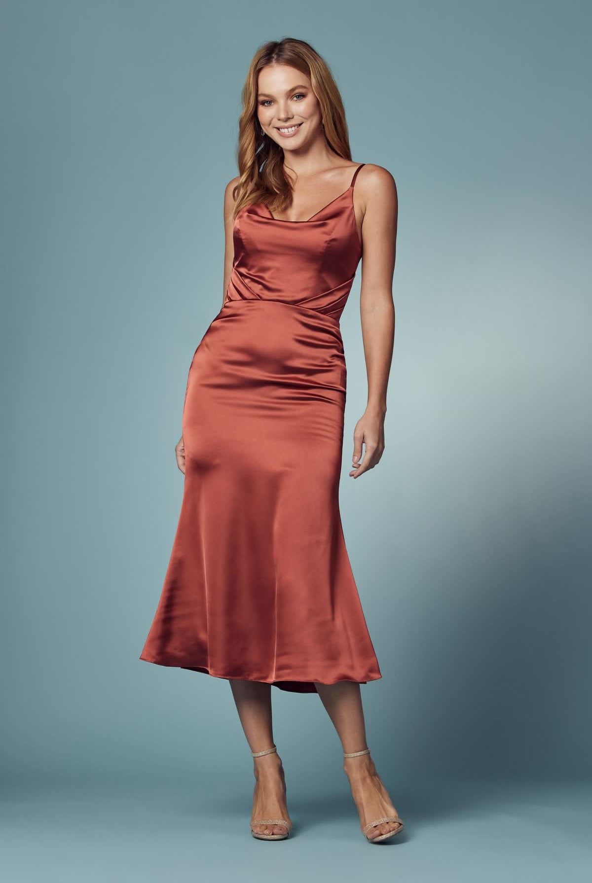 Cowl Neck Satin Open Back Midi Prom & Evening Dress NXR1027-Evening Dress-smcfashion.com