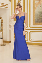 Embellished Jewel Illusion V-Neck Open Criss Cross Back Long Evening Dress NXK1123-Evening Dress-smcfashion.com