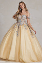 Off Shoulder Embroidered Lace Bodice Long Quinceanera Dress NXJU809-Quinceanera Dress-smcfashion.com