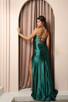Sweetheart Spaghetti Straps Side Slit Open Criss Cross Back Long Evening Dress NXE1044-Evening Dress-smcfashion.com