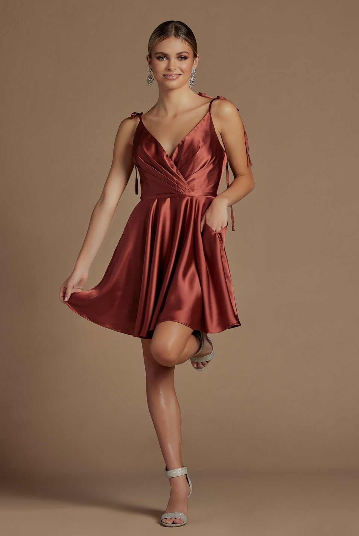 Open Back Satin Fit Short Homecoming & Cocktail Dress NXR701-Cocktail Dress-smcfashion.com