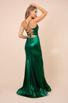 Silky And Shiny Criss Crossed Neck Open Back Long Evening Dress NXM413-Evening Dress-smcfashion.com