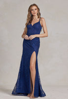 Side Slit Embroidered Tulle Spaghetti Straps Long Prom Dress NXB1145-Evening Dress-smcfashion.com