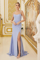 Side Slit Satin Sheer Back Sleeveless Spaghetti Straps Long Evening Dress NXP1168-Evening Dress-smcfashion.com