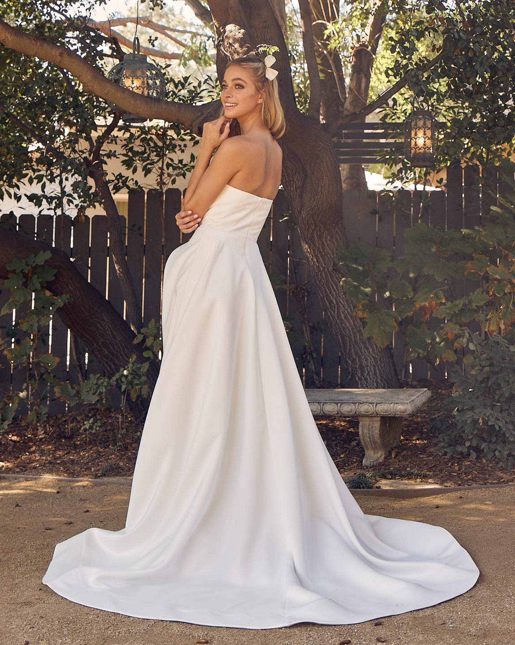Strapless Side Slit A-Line Sweetheart Long Wedding Dress NXJW938-Wedding Dress-smcfashion.com