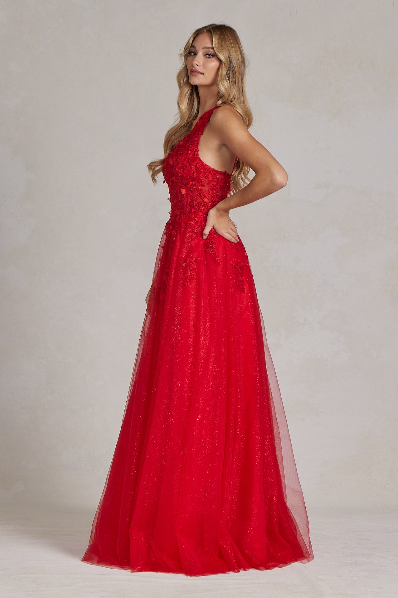 A-Line Embroidered Bodice Halter Open Back Long Prom Dress NXT1143-Prom Dress-smcfashion.com