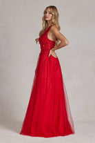 A-Line Embroidered Bodice Halter Open Back Long Prom Dress NXT1143-Prom Dress-smcfashion.com