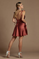 Open Back Satin Fit Short Homecoming & Cocktail Dress NXR701-Cocktail Dress-smcfashion.com