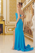 Side Slit Strapless Memraid Sweetheart Long Evening Dress NXT1139-Evening Dress-smcfashion.com