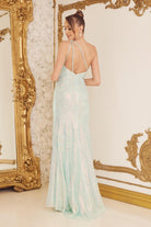 One Shoulder Embroidered Sequins Side Slit Long Prom Dress NXD1158-Prom Dress-smcfashion.com
