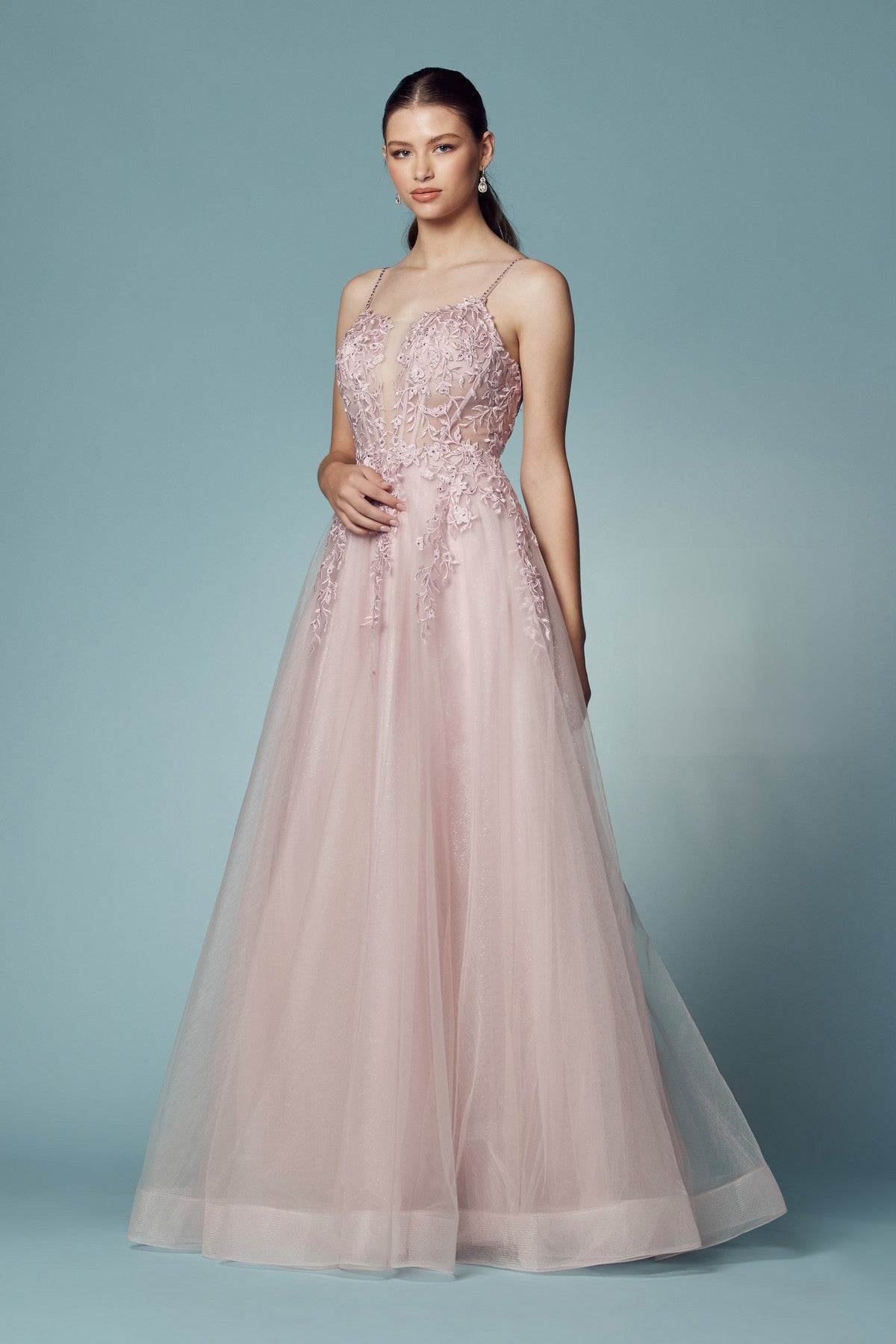 Floral Embellished Beads Bodice Long Prom & Bridesmaid Dress NXT449-Prom Dress-smcfashion.com