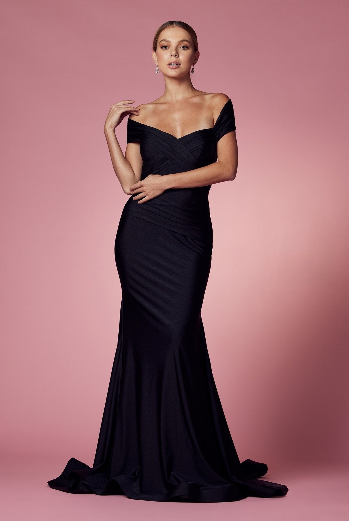 Off Shoulder Mermaid Long Evening & Mother Of The Bride Dress NXE497-Evening Dress-smcfashion.com