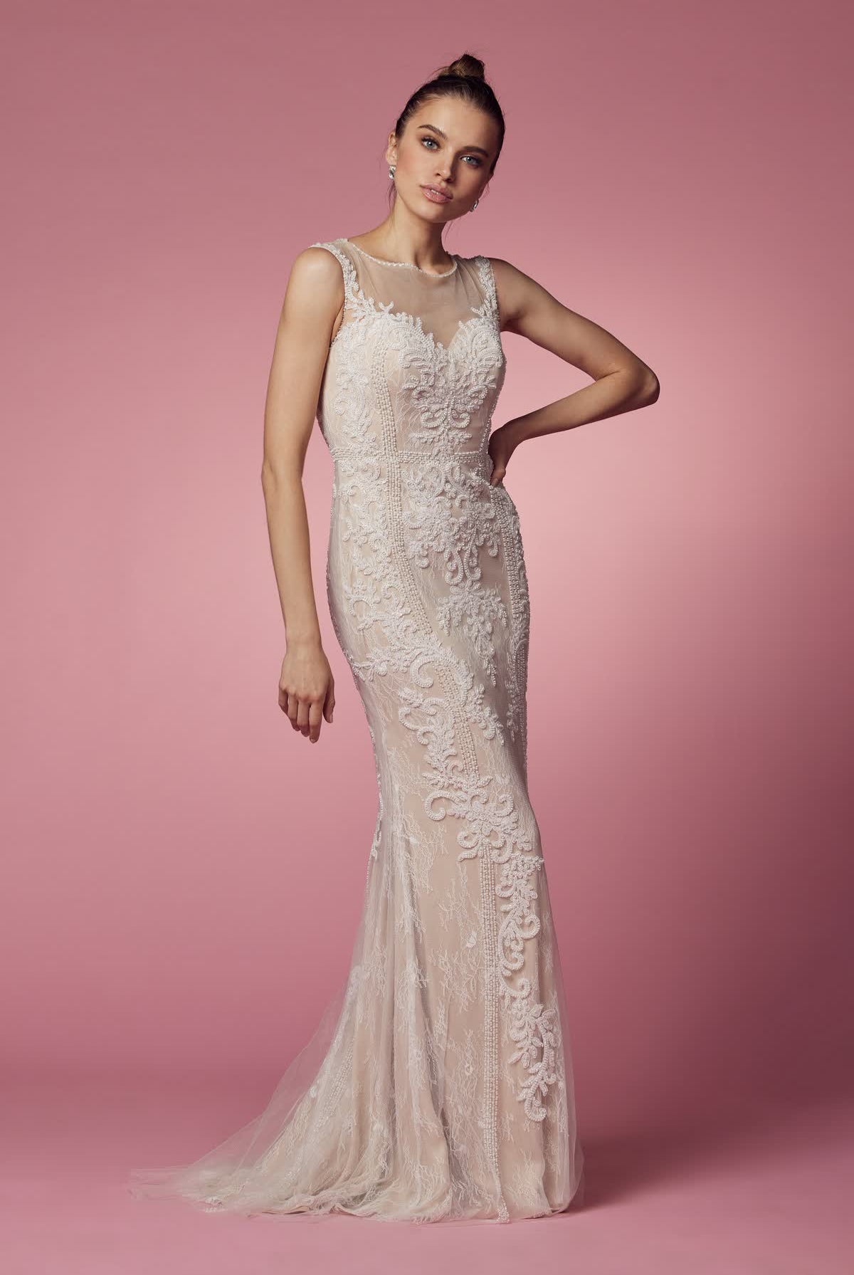 Embroidered Lace Illusion Sweetheart Long Prom & Mother Of The Bride Dress NXE1006-Mother of the Bride Dress-smcfashion.com