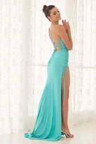 Deep Side Slit Sweetheart Open Criss Cross Back Long Evening Dress NXT1140-Evening Dress-smcfashion.com