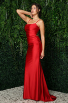 Open Criss Cross Back Satin Trumpet Long Evening Dress NXK488-Evening Dress-smcfashion.com