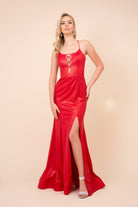 Silky And Shiny Criss Crossed Neck Open Back Long Evening Dress NXM413-Evening Dress-smcfashion.com