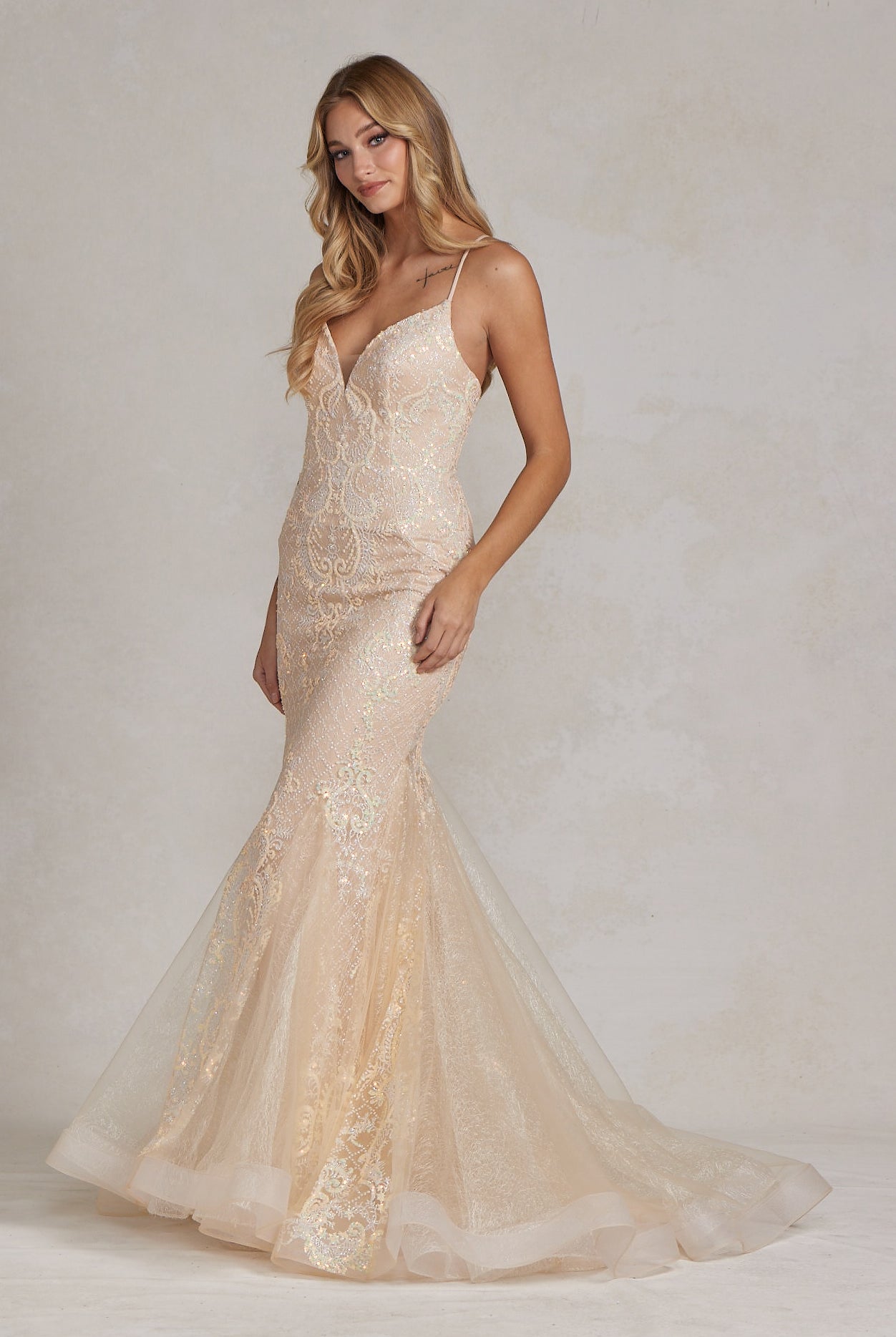 Memraid Tulle Skirt Embroidered Lace Long Prom Dress NXC1108-Prom Dress-smcfashion.com