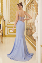 Side Slit Satin Sheer Back Sleeveless Spaghetti Straps Long Evening Dress NXP1168-Evening Dress-smcfashion.com