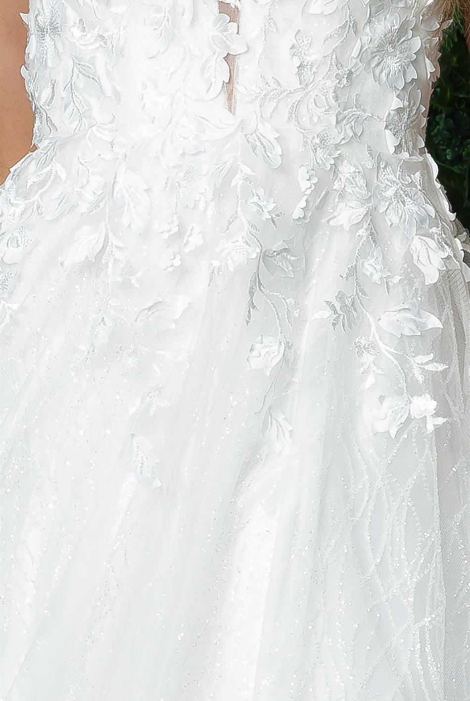 Deep V-Neck Open V-Back Long Wedding Dress NXJR930-Wedding Dress-smcfashion.com