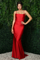 Open Criss Cross Back Satin Trumpet Long Evening Dress NXK488-Evening Dress-smcfashion.com