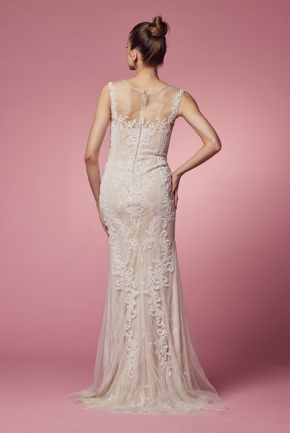 Embroidered Lace Mermaid Long Prom & Mother Of The Bride Dress NXE1006P-Mother of the Bride Dress-smcfashion.com